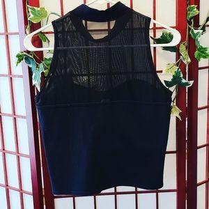 Sexy Black top/sheer upper chest are